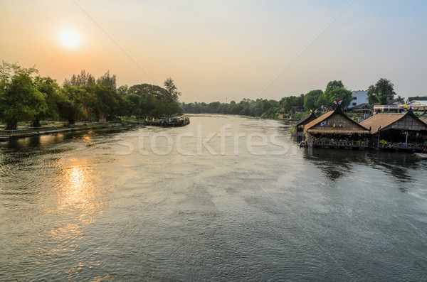 Fiume tramonto view ponte bella Foto d'archivio © Yongkiet