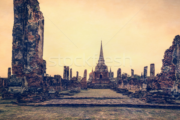 Vintage Wat Phra Si Sanphet, Thailand Stock photo © Yongkiet