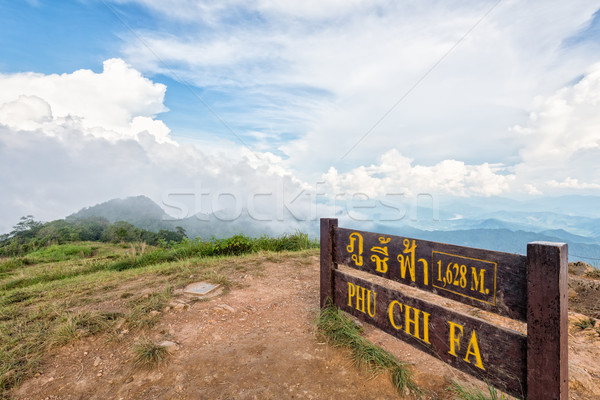 Nameplate of Phu Chi Fa Viewpoint Stock photo © Yongkiet