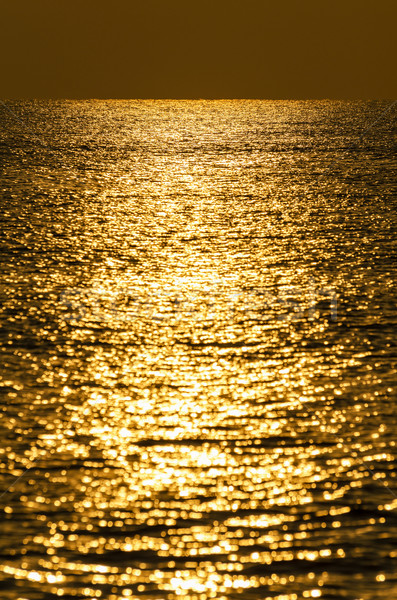 Wasseroberfläche Gold Wasser golden sunrise Reflexionen Stock foto © Yongkiet