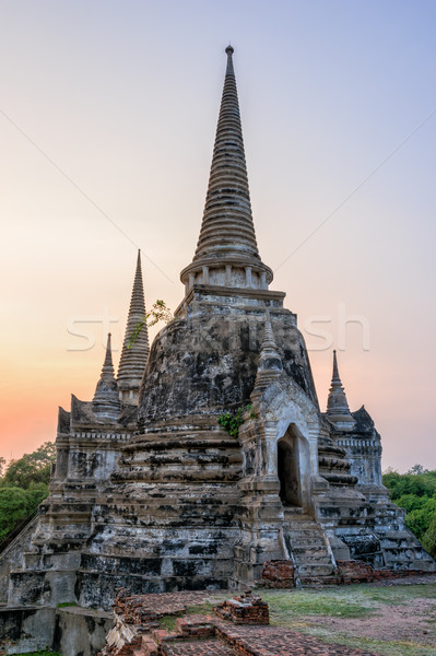 Tayland ören pagoda eski mimari eski Stok fotoğraf © Yongkiet