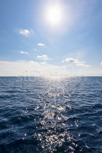 Sun on blue sky and sea in summer Thailand Stock photo © Yongkiet