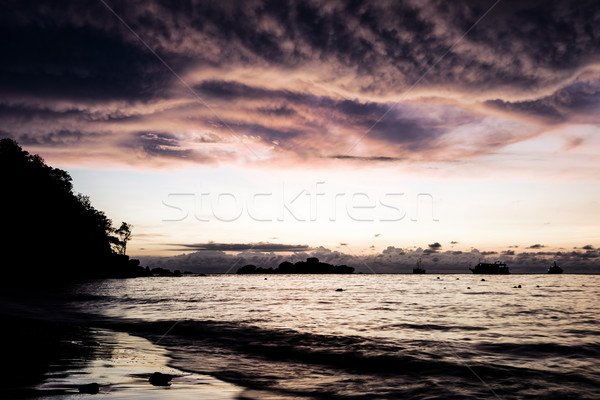 черно белые стиль красивой облаке утра небе Сток-фото © Yongkiet