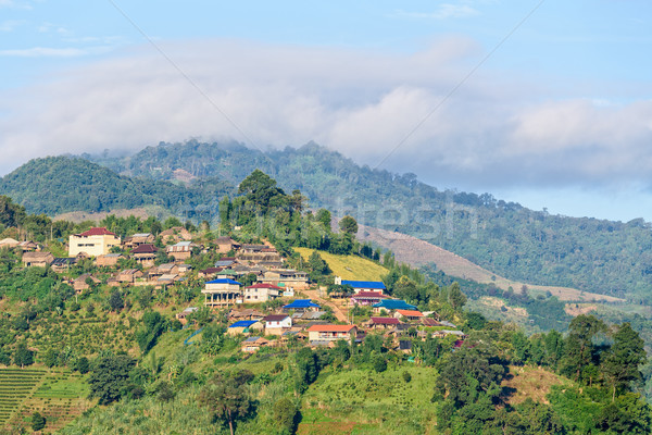Small village on on the mountain Stock photo © Yongkiet