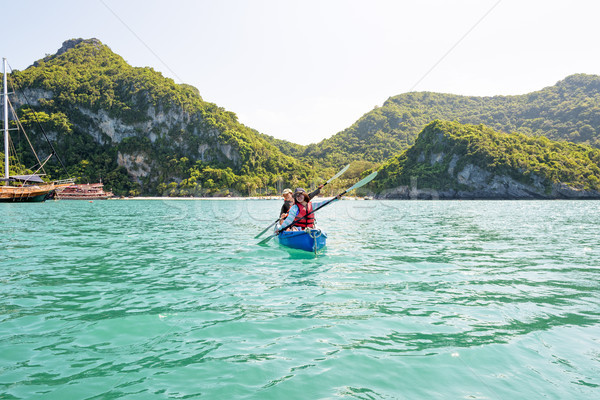 Travel by boat with a kayak Stock photo © Yongkiet