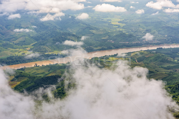 Foto stock: Vista · río · frontera · mirando