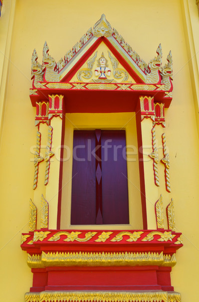 Fenster Kunst Stil asia Tempel Thailand Stock foto © Yongkiet