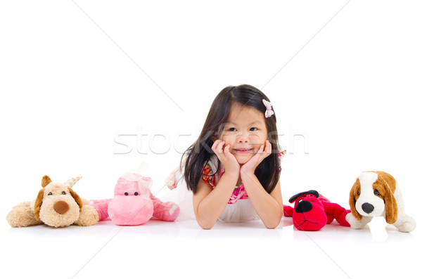 Asian kid ritratto ragazza sorriso piano Foto d'archivio © yongtick