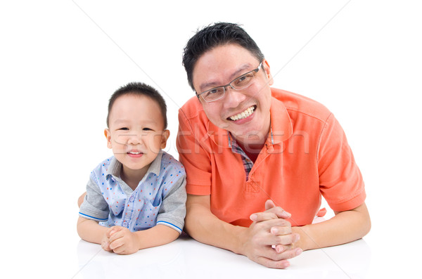 Foto stock: Asiático · família · pai · bonitinho · filho · homem