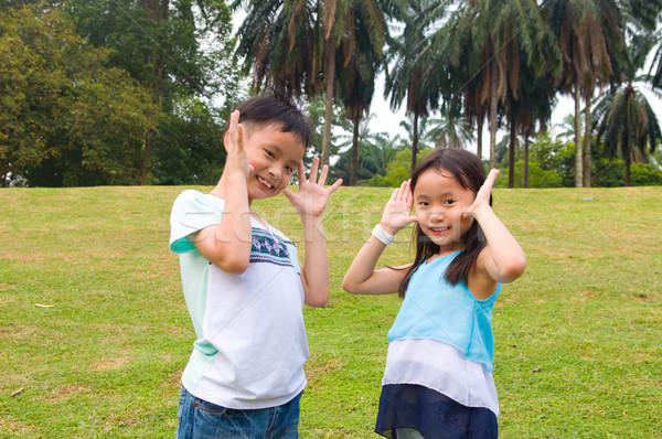 Asian bambini outdoor felice ragazzi Foto d'archivio © yongtick