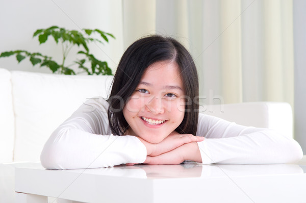азиатских девушки портрет привлекательный улыбаясь Сток-фото © yongtick