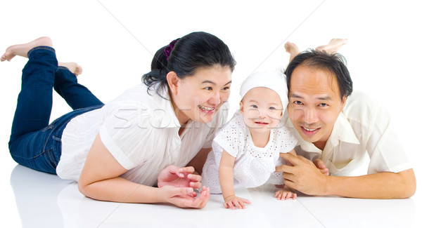 アジア 家族の肖像画 家族 女性 少女 赤ちゃん ストックフォト © yongtick