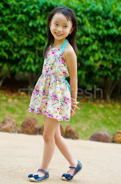 Asian kid outdoor portret weinig meisje Stockfoto © yongtick