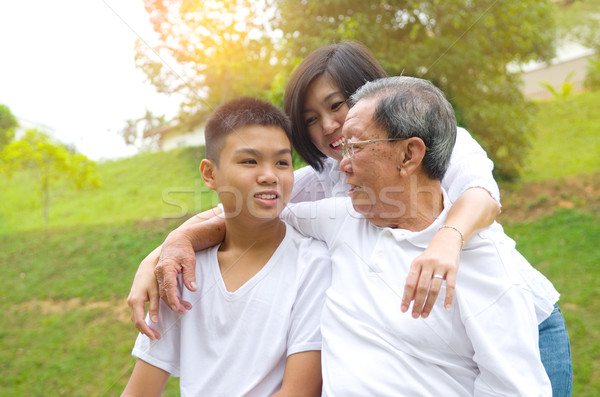 Stock foto: Asian · drei · Generationen · Familienbild · chinesisch · Familie