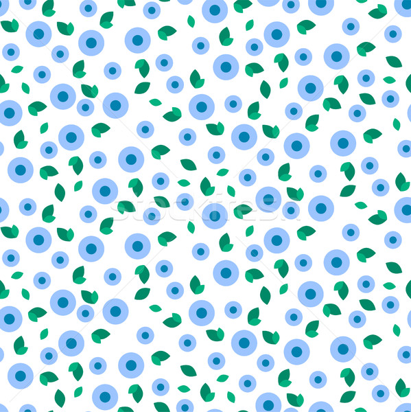 Millefleur small blue dense seamless pattern. Stock photo © yopixart