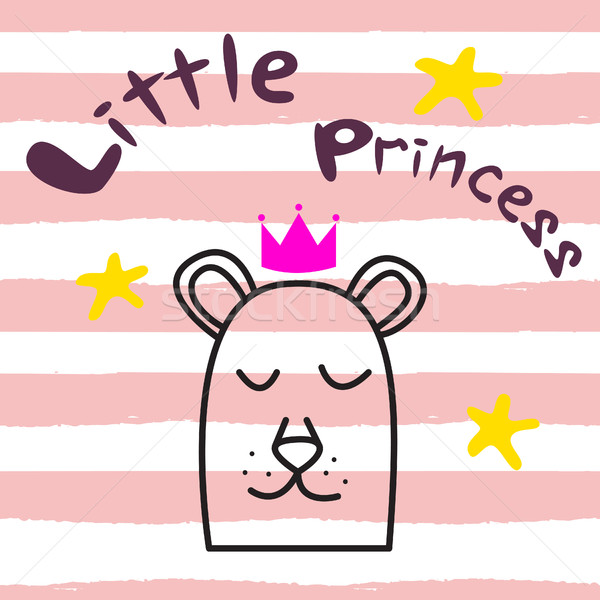 Bear princess t-shirt design for kids and babies. Stock photo © yopixart