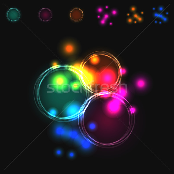Abstract vector blurred colorful intersecting circles. Stock photo © yopixart