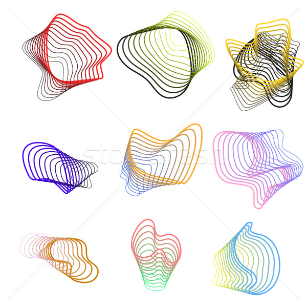 Abstract spiraal lijnen vector iconen gekleurd weird Stockfoto © yopixart