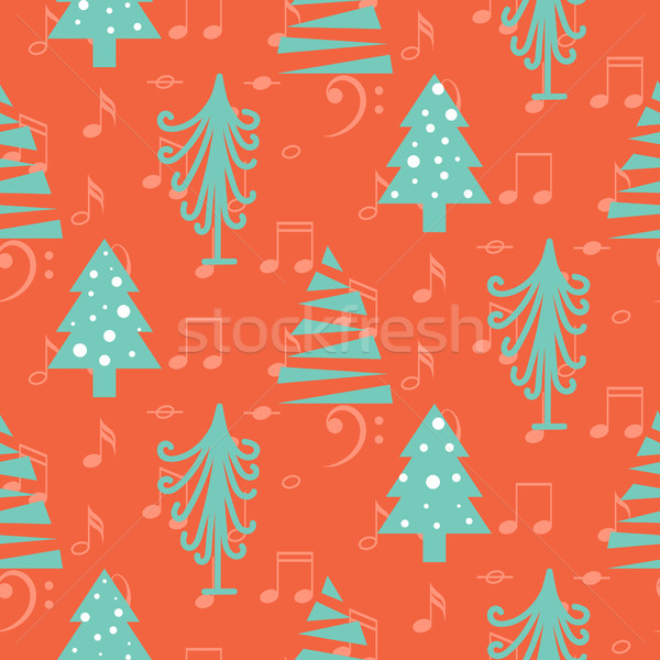 Natal árvores sem costura vermelho padrão vector simples Foto stock © yopixart