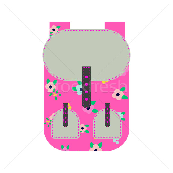 Pink backpack vector illustration. Stock photo © yopixart