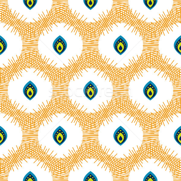 Abstract seamless pattern with drops in circles. Stock photo © yopixart
