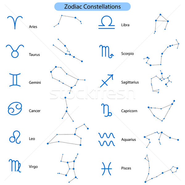 Zodiac vector simboluri astrologie stele semne Imagine de stoc © yopixart