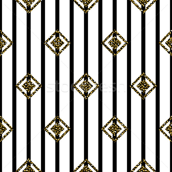 Seamless rhombus black and white pattern. Stock photo © yopixart