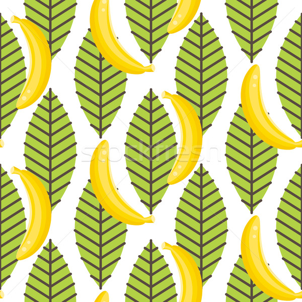 Banana fruit with leaves seamless pattern. Stock photo © yopixart