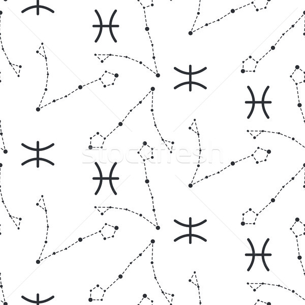 Pisces constellation seamless vector pattern. Stock photo © yopixart