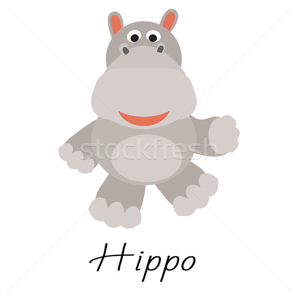 Hippos wild cartoon animal vector on white. Stock photo © yopixart