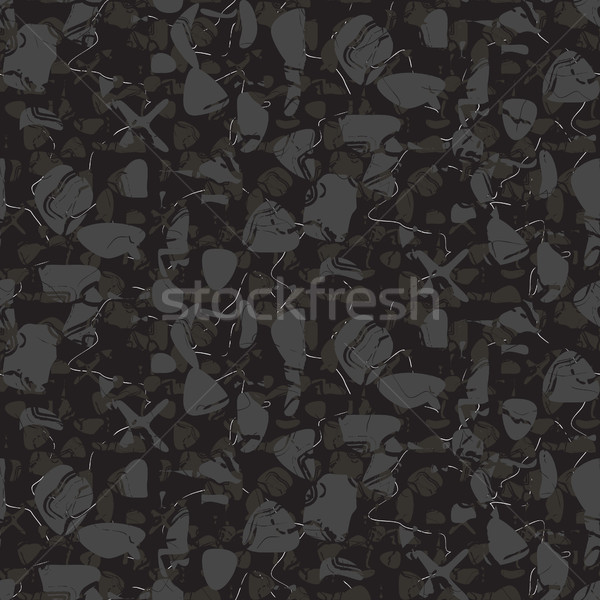 Marbled rock seamless dark gray vector pattern. Stock photo © yopixart