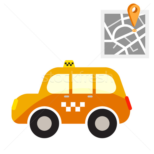 Taxi cab with map point vector illustration. Stock photo © yopixart