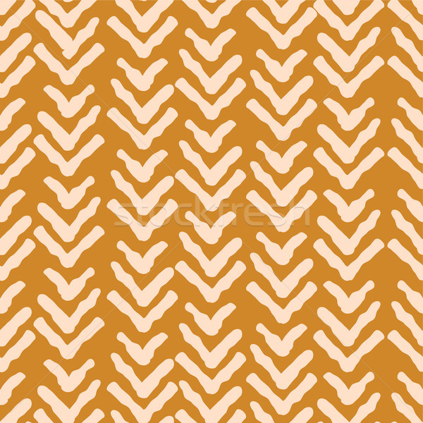 Herringbone rough mustard color seamless vector pattern. Stock photo © yopixart