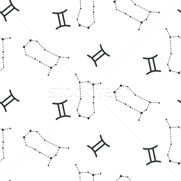 Gemini constellation seamless vector pattern. Stock photo © yopixart