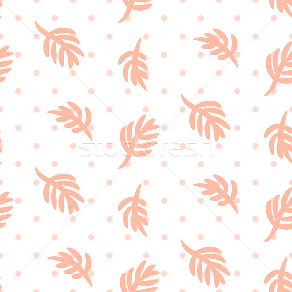 Сток-фото: розовый · пальмовых · листьев · белый · бесшовный · вектора