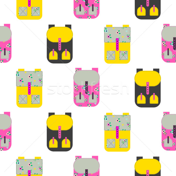 Backpack seamless vector pattern. Stock photo © yopixart