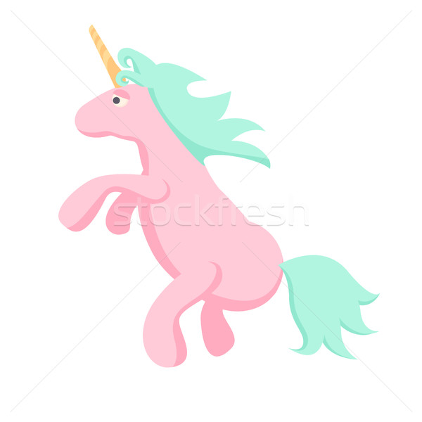 Stock photo: Pink unicorn vector isolated illustration.