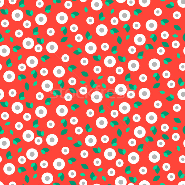 Millefleur small red dense seamless pattern. Stock photo © yopixart