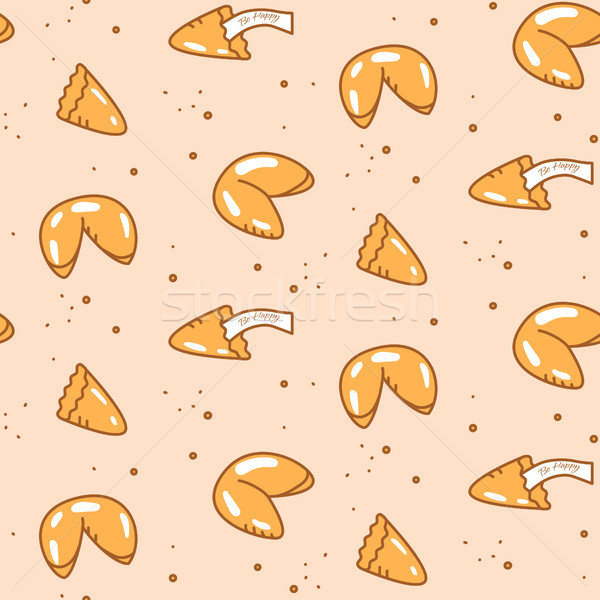 Fortune cookie seamless vector pattern. Stock photo © yopixart