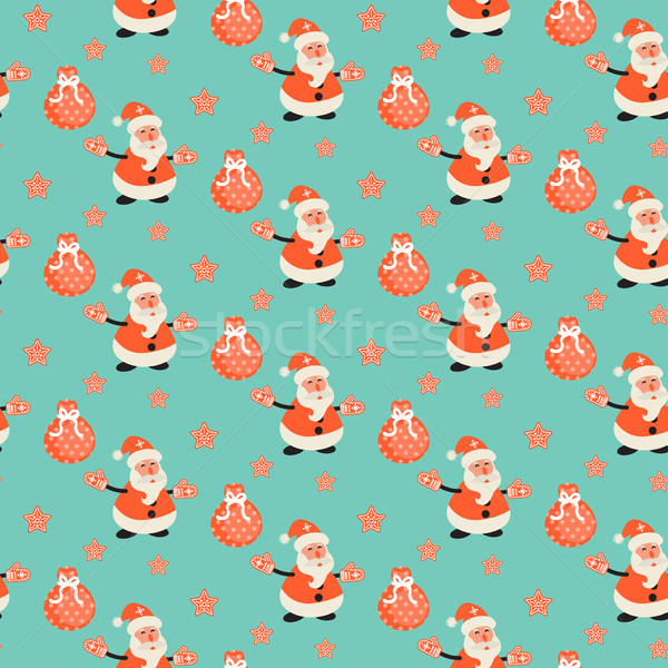 Feliz papai noel verde de padrão Foto stock © yopixart