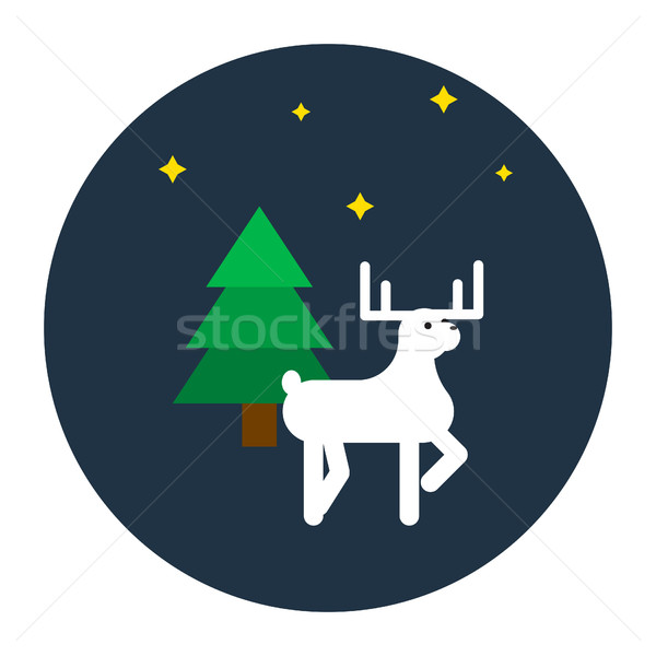 Stock photo: Deer flat style vector illustration.