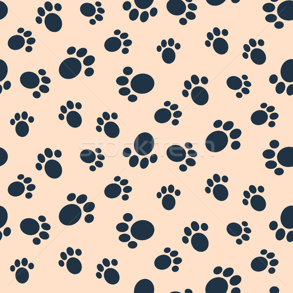 Dog paw print vector seamless pattern. Stock photo © yopixart