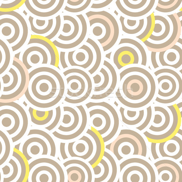 Overlapping striped circles seamless vector pattern. Stock photo © yopixart