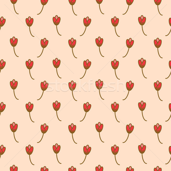 Tulip flowers pink floral romantic art pattern seamless vector. Stock photo © yopixart