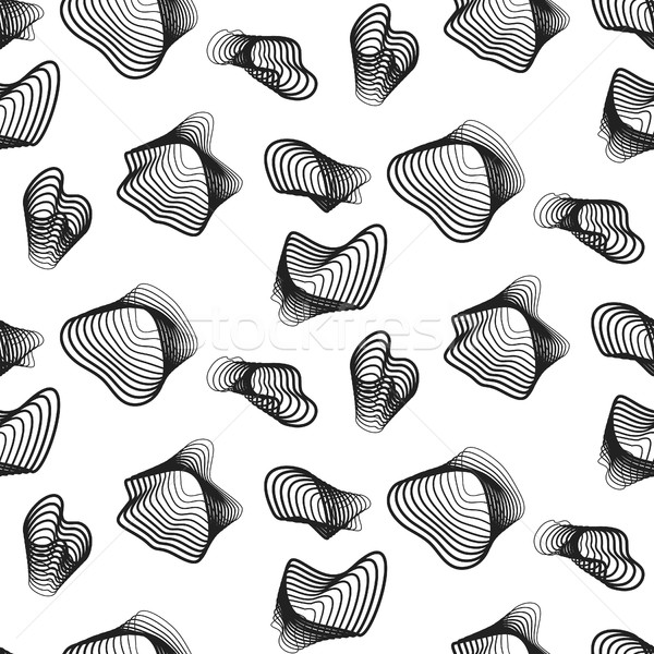 Abstract spiral lines vector seamless pattern. Stock photo © yopixart