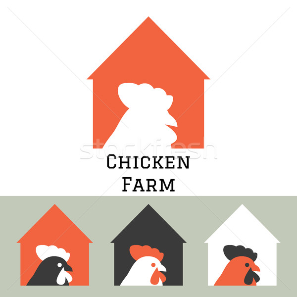 Chicken farm house icon concept. Stock photo © yopixart