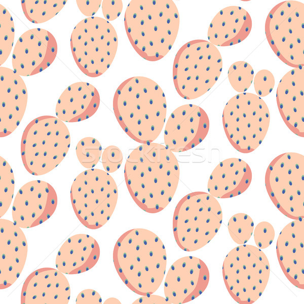 Bold pink cactus vector seamless pattern texture. Stock photo © yopixart