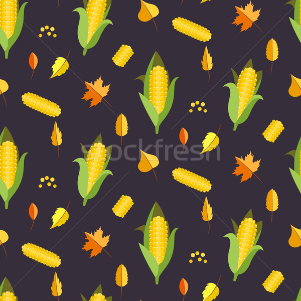 Corn seamless pattern vector illustration. Maize ear or cob. Stock photo © yopixart