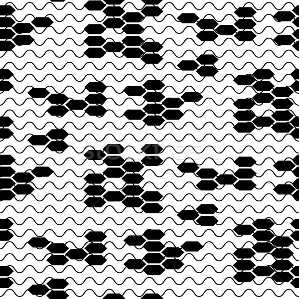 Abstract lacy vector black seamless pattern. Stock photo © yopixart