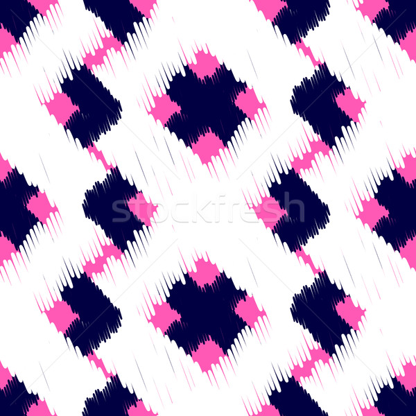 Ikat scribble swabs vector seamless pattern. Stock photo © yopixart